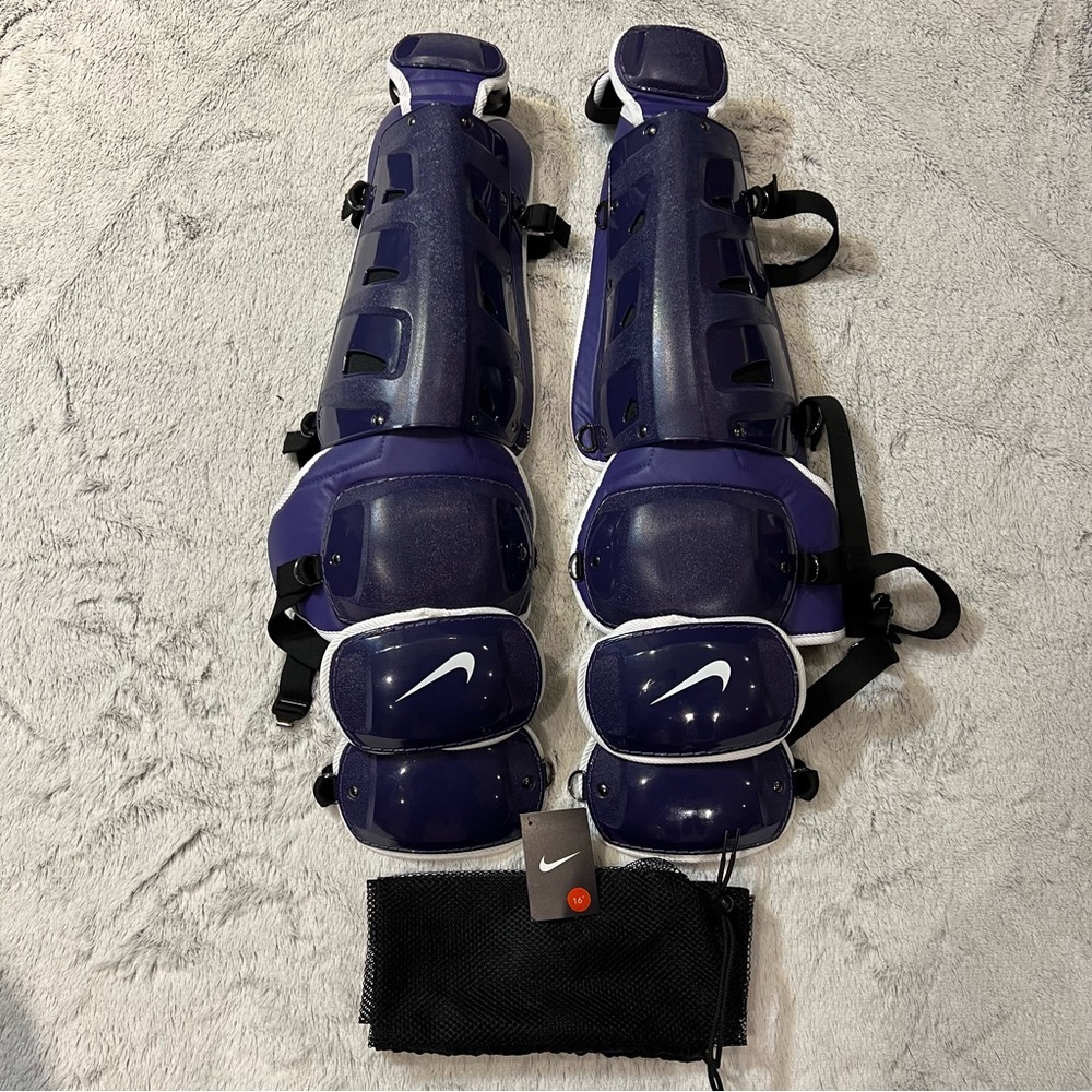 Nike Vapor Baseball Catcher's Gear Leg Shin Guards Size 16” Purple